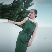 拉丁儿童练功服连衣裙舞蹈裙女孩吊带裙少儿练习服313