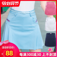 送腰带夏秋季高尔夫裙子韩版运动羽毛网球裙百褶半裙防走光短裤裙
