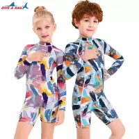 &儿童泳衣男女孩大童潜水服连体分体长袖速干游泳衣