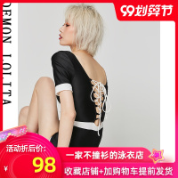 2020新款潮学生温泉泳衣女 保守显瘦遮肚风连体裙式仙女范