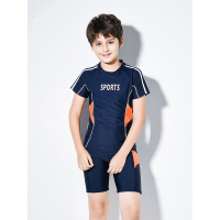 男孩儿童泳衣男男童泳衣分体 童12-15岁学生半袖五分平角