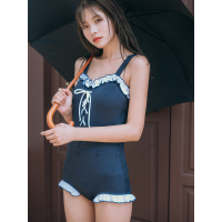 泳衣女性感可爱日系韩国风连体遮肚显瘦小胸聚拢温泉泳装