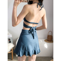 三儿泳装2020新款仙女范少女学生罩衫显瘦遮肚保守泳衣三件套