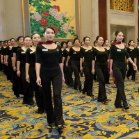 马小薇新款形体训练服装女舞蹈练功走秀礼仪衣女套装高档优雅瑜伽