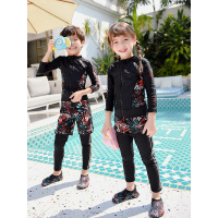 儿童泳衣女女童2020款韩国拉链速干男孩童分体亲子游泳衣