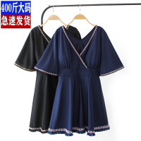 大码女装连衣裙泳衣250斤微胖宽松保守遮肚子休闲冲浪沙滩服泳装