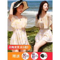 分体泳衣女2020新款泳衣女裙式保守显瘦遮肚风仙女范温泉