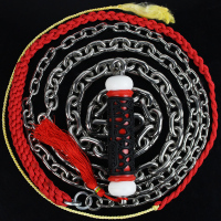 304不锈钢麒麟鞭健身甩鞭响鞭螺母牛皮铁鞭子初学铁鞭摔钢鞭