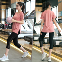 夏胖加肥加大码健身晨跑瑜伽服女200斤跑步速干衣宽松运动套装