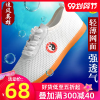 追风太极鞋女男夏季透气网面牛筋底太极拳运动布鞋武术练功鞋