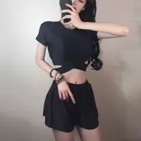分体泳衣女三件套韩国保守短袖遮肚显瘦性感聚拢泡温泉泳装女