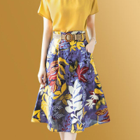 2020夏季新款女法式时尚范套装裙恤半身裙修身显瘦两件套气质