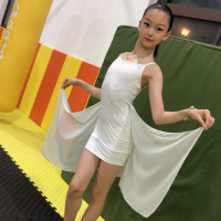 儿童拉丁舞服专业拉丁练功服女儿童新款舞裙吊带连衣裙纱表演服