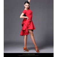 拉丁舞服装 女成人新款练功服 2020春秋表演服 跳舞蹈连衣裙短裙