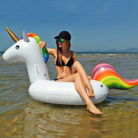 充气水上坐骑独角兽气垫游泳圈成人水上超大浮排浮床儿童戏水