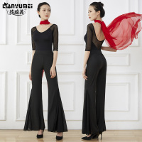 形体礼仪训练舞蹈练功服套装女走秀模特仪态优雅黑色衣服练舞服装