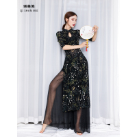 琪改良旗袍古典舞蹈服女身韵练功服民族艺考纱衣教师形体服套