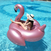 超大玫瑰金火烈鸟坐骑浮排加厚水上浮床躺椅大人游泳圈网红女