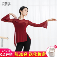 旗袍中国古典舞纱衣成人女舞蹈练功服逸网纱上衣身韵演出服装套