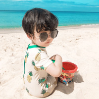 韩版儿童泳衣男童泳池宝宝可爱连体速干游泳衣中小童海边