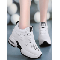 增高广场跳舞鞋软底白色透气女鞋厚底运动曳步舞鞋新款秋鬼步舞鞋