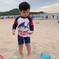 儿童泳衣男童潮小童分体长袖游泳衣宝宝专业泳裤套装游泳