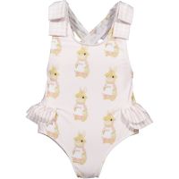 新款女童女宝宝婴儿可爱冰淇淋结后背交叉连体泳衣