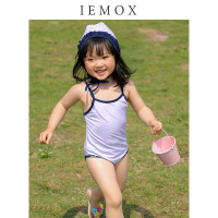 韩国女童条纹泳衣2020夏季新款可爱结印花中小童游泳衣