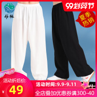 太极裤男竹节棉太极服拳裤子女春夏季武术灯笼裤练功服裤新款极
