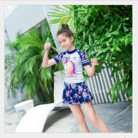 儿童游泳衣童女童连体裙式女孩6-8-12-15岁学生专业风泳装