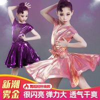 新款女童专业拉丁舞服装儿童练功比赛规定演出连衣裙少儿表演舞裙