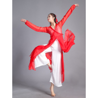 古典舞练功服女成人雪纺中国古风纱衣形体双层逸披肩演出舞服装