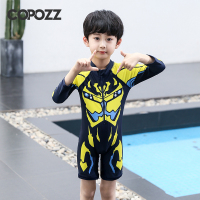 儿童泳衣连体游泳衣男童小童长袖泳衣裤潜水服套装