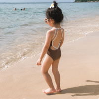 儿童泳衣女连体公主女童连体韩国婴儿宝宝女孩游泳衣温泉度假泳装