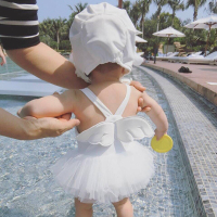 儿童泳衣女童宝宝泳衣可爱翅膀女孩婴儿泳装1-3岁连体公主游泳衣