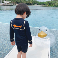 速干长袖儿童泳衣专业男童短袖套装小男孩童宝宝分体泳裤