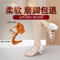 舞少儿拉丁舞鞋儿童女孩软底舞蹈鞋练功鞋恰恰女童初学者