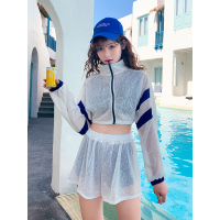 泳衣女分体四件套2020新款保守遮肚显瘦运动韩国风温泉游泳装