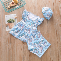 2020儿童泳衣女童小女孩游泳衣宝宝可爱公主平角裤分体温泉泳装