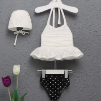 儿童游泳衣女孩泳衣分体公主裙式泳装蕾丝韩国女童宝宝婴儿比基尼