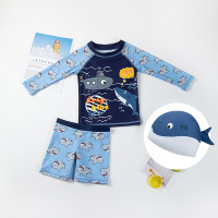 儿童泳衣男童童分体沙滩泳裤套装小童男孩宝宝长袖游泳衣