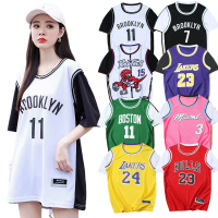 假两件运动恤球衣男女款宽松潮流湖人欧文学院风短袖篮球服