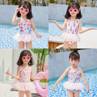 儿童游泳衣女孩宝宝可爱中小童女童小公主蕾丝连体裙式度假泳装潮