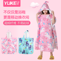 儿童浴巾斗篷式带帽男童吸水速干浴袍女童宝宝旅行沙滩巾游泳装备