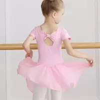 芭蕾舞裙儿童连体服短袖练功服夏季女童跳舞舞蹈服宝宝中国舞服装