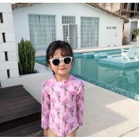 男童女童姐弟装男女宝宝字母短袖游泳衣分体泳衣短裤长袖