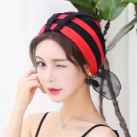 泳帽女长发专用不勒头可爱韩国日系显脸小大头围蜜蜂成人潮款布料