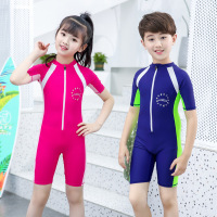 儿童泳衣男童女童连体小童小童短袖沙滩男孩宝宝训练泳装