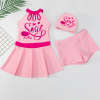 女童泳衣女儿童连体公主裙式小童韩国女孩时尚温泉游泳衣