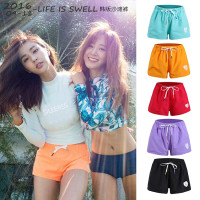 夏季运动休闲健身纯色沙滩裤女短裤紧身显瘦游泳温泉冲浪速干裤衩